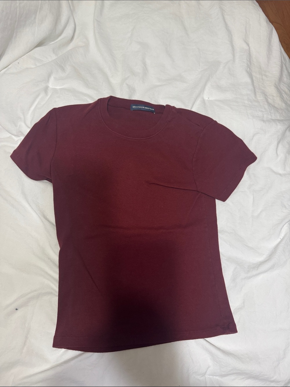 Brandy Melville Deep Burgundy Short Sleeve Tee